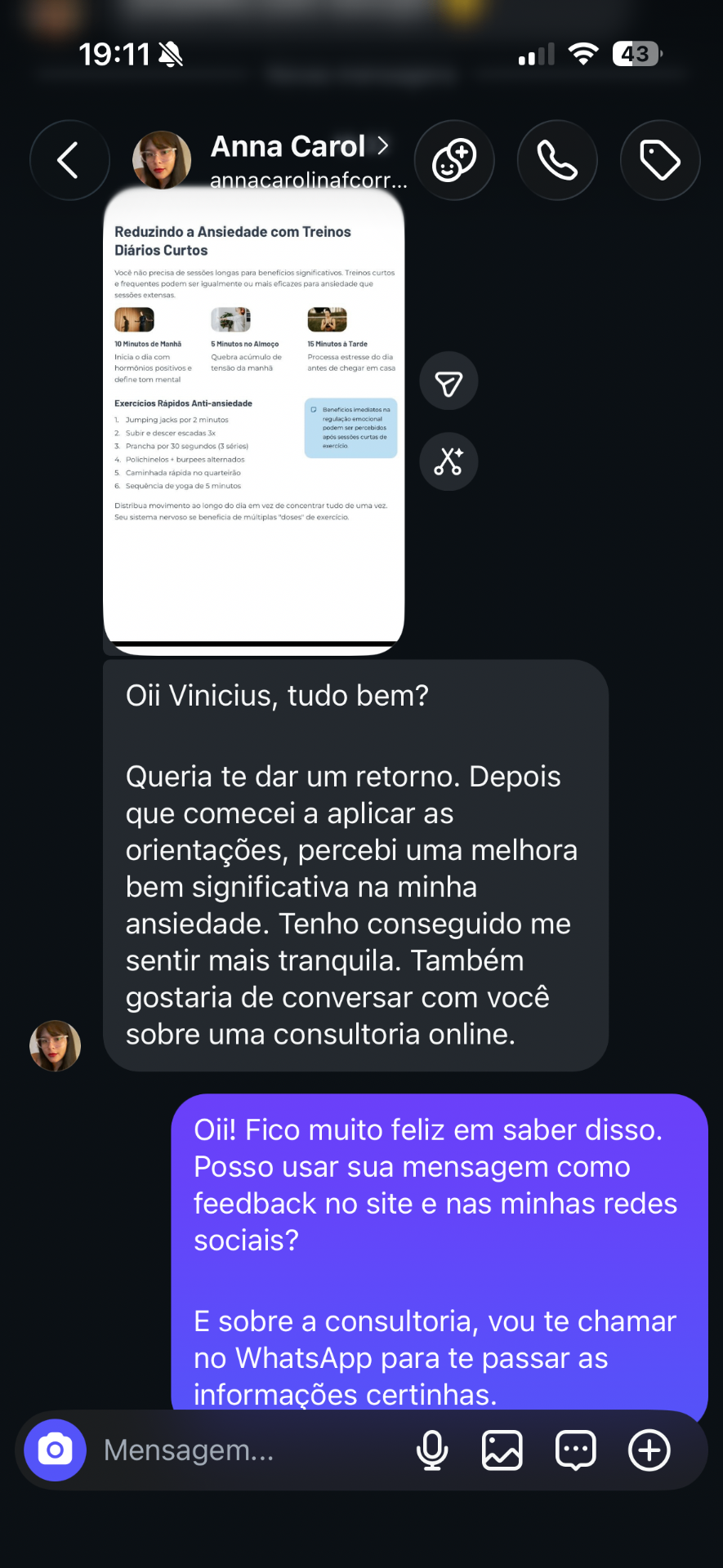 Depoimento de Anna Carol